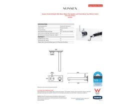 Specification Sheet - Sussex Scala Straight Wall Basin Mixer Tap System Left Hand Mixer Tap 250mm Outlet Chrome (6 Star)