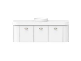 Supporting Image - Kado Era Double Curve All Door 1500mm Wall Hung Vanity Centre Basin 90mm Durasein Top Matte White