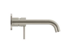 Supporting Image - Mizu Drift Wall Basin / Bath Mixer Set with Curved Spout 2 Piece Kit Brushed Nickel (6 Star) Lead Free - Side