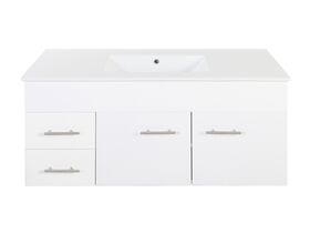 Posh Bristol MK2 1200mm Wall Hung Vanity Unit Centre Bowl 3 Tapholes Left Hand Drawers