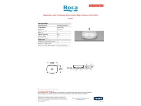 Specification Sheet - Roca Inspira Light Soft Square Above Counter Basin 500mm x 370mm White