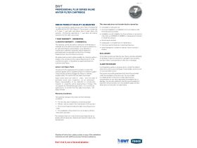 Warranty - BWT Inline Water Filter Cartridge
