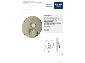 Technical Guide - GROHE SmartControl Concealed Thermostatic 1 Button Trimset Round Brushed Nickel