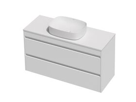 Posh Domaine Twin 1200 2 Drawer Wall Hung White Cherry Pie - Basin not included