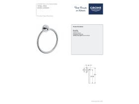 Technical Guide - GROHE Essentials Accessories Towel Ring Chrome
