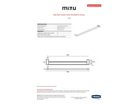 Specification Sheet - Mizu Bloc Double Towel Rail 900mm Chrome