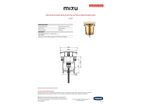 Specification Sheet - Mizu Drift Universal DN40 Dome Pop Up Plug & Waste Brushed Gold