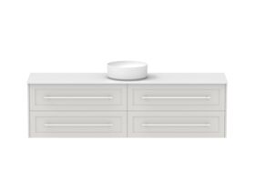 Hero - Kado Lux 1800mm All Drawer Wall Hung Vanity Unit 4 Drawers Centre Bowl Vanity 12mm Durasein Top