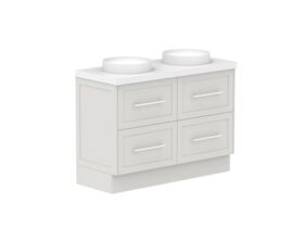 Supporting Image - Kado Lux 1200mm All Drawer Floor Mounted Vanity Unit 4 Drawers Double Vanity 50mm Top