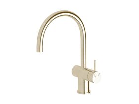 Sussex Scala Sink Mixer Tap Large Curved Right Hand LUX PVD Brushed Platinum Gold (4 Star)