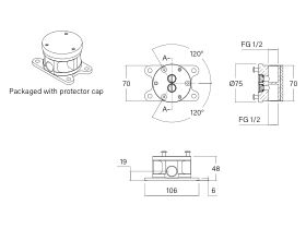 Supporting Technical Drawing - Faucet Strommen Vara Floor Mount Rough-In Body