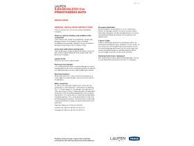 Installation Instructions - LAUFEN Alessi One Freestanding Bath with Overflow 2030mm x 1020mm White