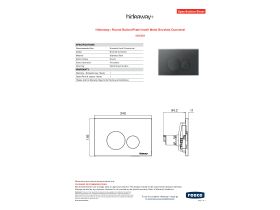 Specification Sheet - Hideaway+ Round Button/Plate Inwall Metal Brushed Gunmetal