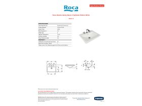 Specification Sheet - Roca Diverta Vanity Basin 3 Tapholes 550mm White