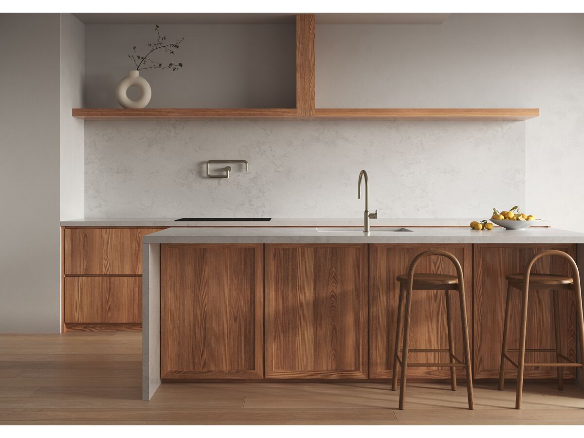 In Situ - Faucet Strommen Vara Fin Gooseneck Pull Out Sink Mixer Tap 2 Function (4 Star) and Wall Pot Filler Tap Brushed Nickel in Kitchen