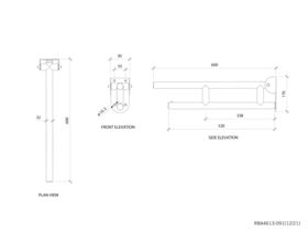 Leo Drop Down Grab Rail Stainless Steel 610mm White