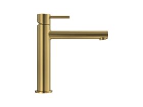 Supporting Image 1 - Mizu Drift Medium Height Basin Mixer Tap Straight Spout Brushed Brass (6 Star) Lead Free
