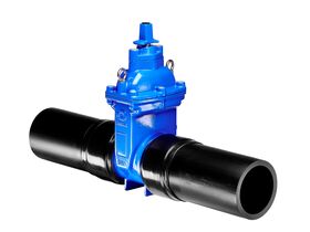 Dimax Resilient Seated Gate Valve PN16 180mm SDR11 HDPE PE Tail 150mm Anti-Clockwise Close