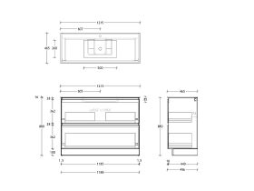 Posh Domaine & Domaine Plus All-Drawer Twin 1200mm Floor Mounted Vanity Unit Single Bowl Ceramic Top Centre Basin