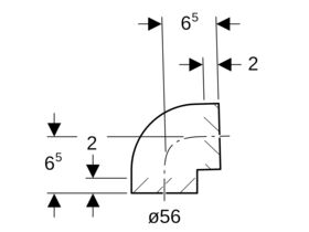 Geberit Bend 56mm x 88.5 Degree