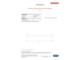 Specification Sheet - Sussex Pure Double Towel Rail 780mm PVD Brushed Nickel