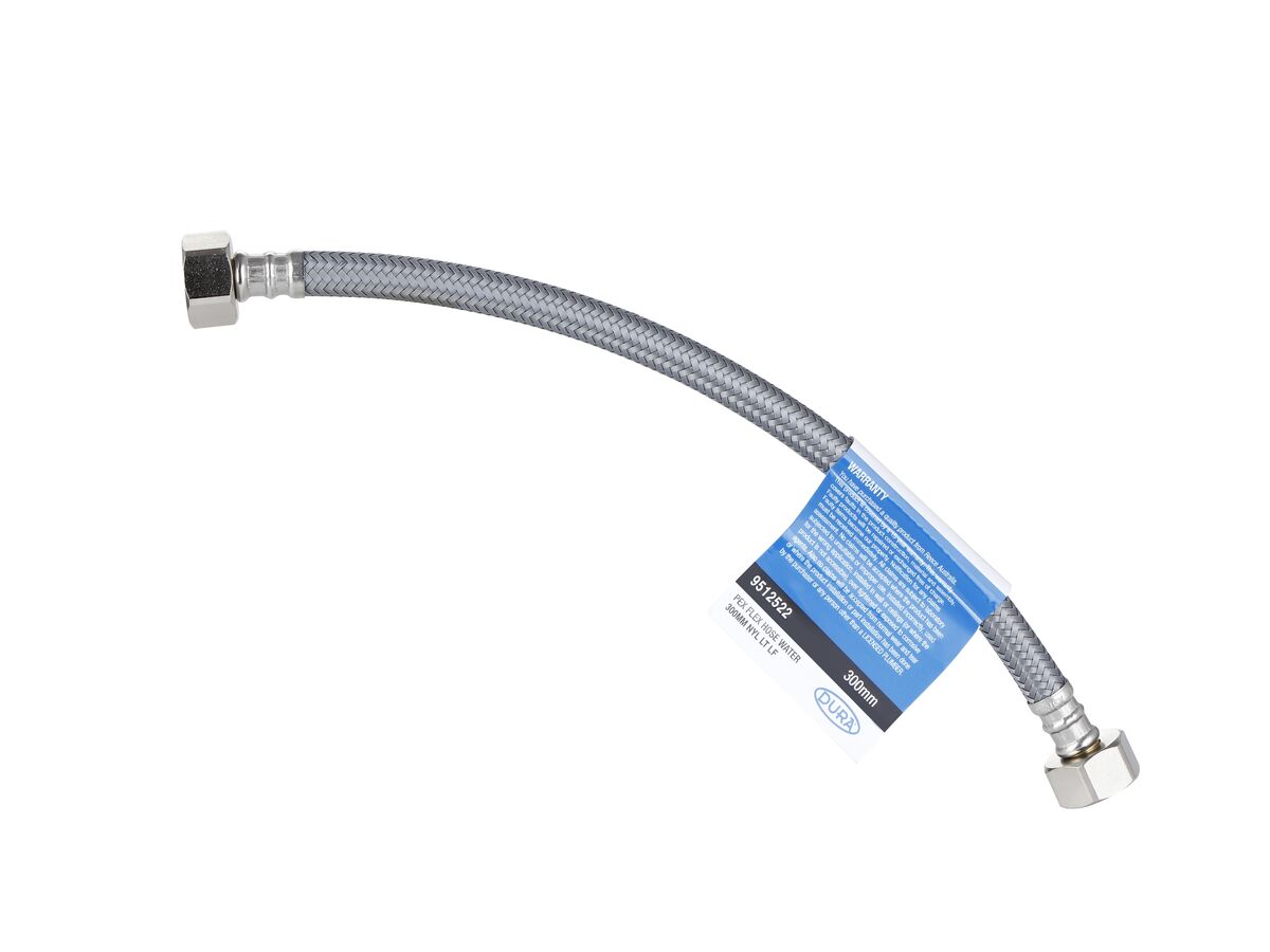 Dura Pex Flexible Hose Connector Water 300mm Nylon Low-Temp Lead Free