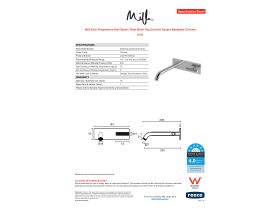 Specification Sheet - Milli Etch Progressive Wall Basin/Bath Mixer Tap Set with Square Backplate Chrome