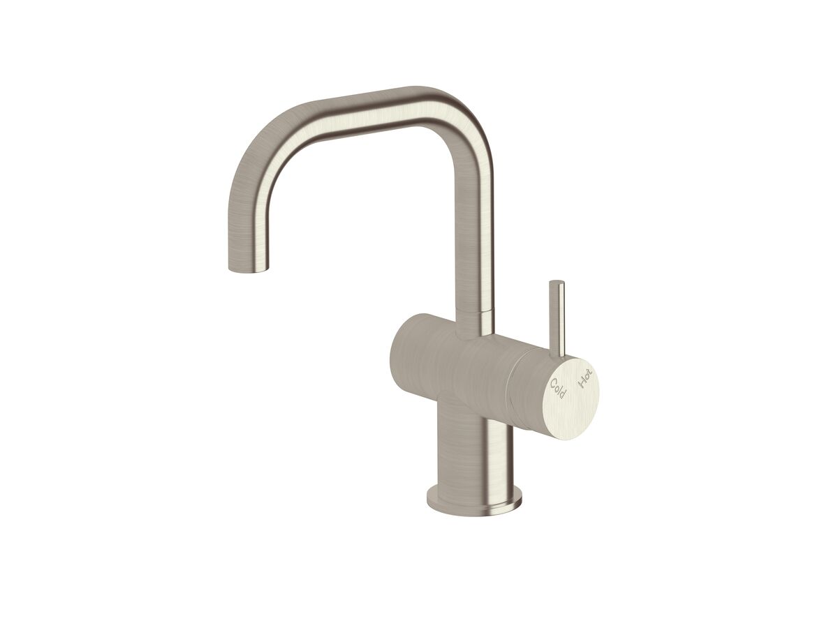 Sussex Scala Basin / Sink Mixer Tap Small Square Spout Right Hand LUX PVD Brushed Oyster Nickel (4 Star)