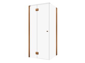 Hero - Kado Lux Frameless Enclosure with Wall Channel 900 x 900mm Brushed Bronze