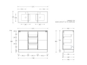 Posh Domaine Conventional 1200 Double Floor Mount Ceramic