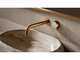 In Situ - Sussex Pure Elemental Progressive Wall Basin Mixer System 200mm in Brushed Bronze with Pure Solace Elemental Handle Insert