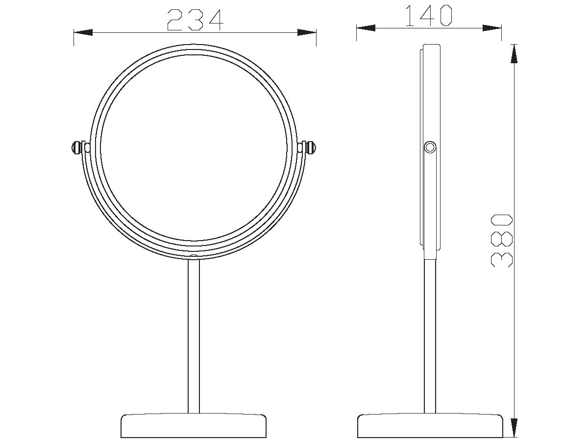 Milli Freestanding Mirror Round 235mm Chrome