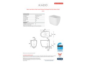 Specification Sheet - Kado Lussi Back to Wall Vortex Rimless Overheight Pan Only White (4 Star)