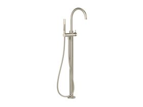 Supporting Image - Faucet Strommen Vara Fin Floor Mounted Bath Mixer with Handshower Trimset Brushed Nickel (3 Star)