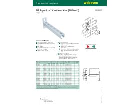 Specification Sheet - Walraven Rapidstrut Cantilever Unbraced