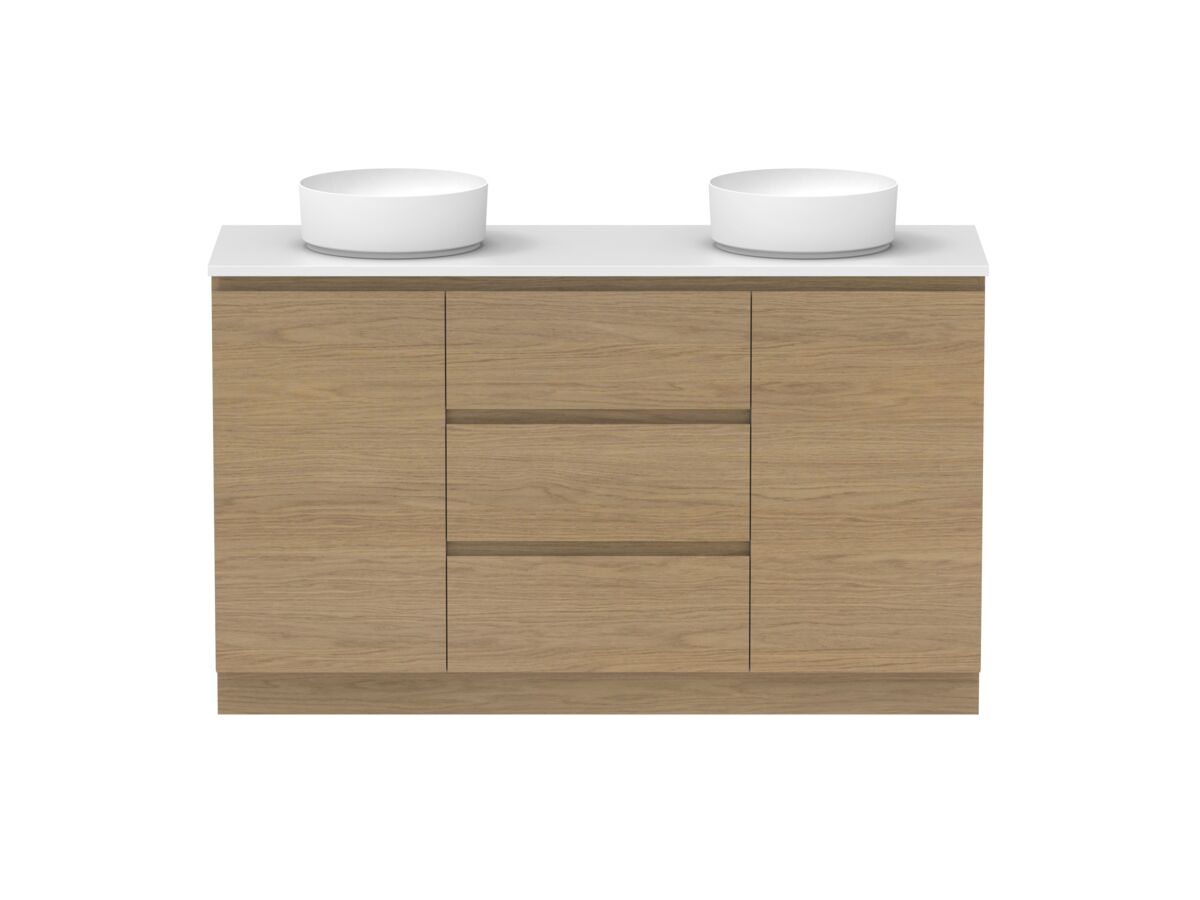 Supporting Image - Posh Domaine Plus Hamper Trio 1500 Floor Mounted Double Bowl 20mm Top