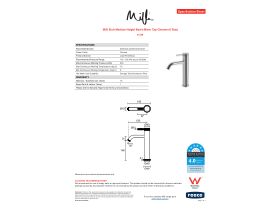 Specification Sheet - Milli Etch Medium Height Basin Mixer Tap Chrome (6 Star)