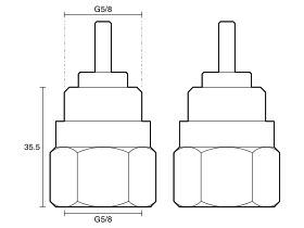 Technical Drawing - Performa Spindle Body Extender 25mm Lead Free