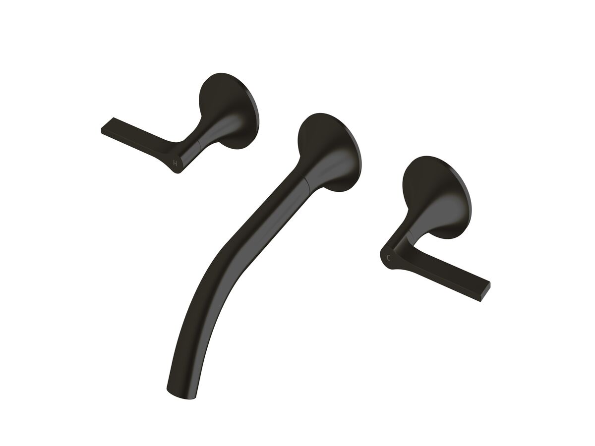 Sussex Oria Wall Basin Set 215mm PVD Matte Black (5 Star)