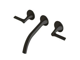 Sussex Oria Wall Basin Set 215mm PVD Matte Black (5 Star)