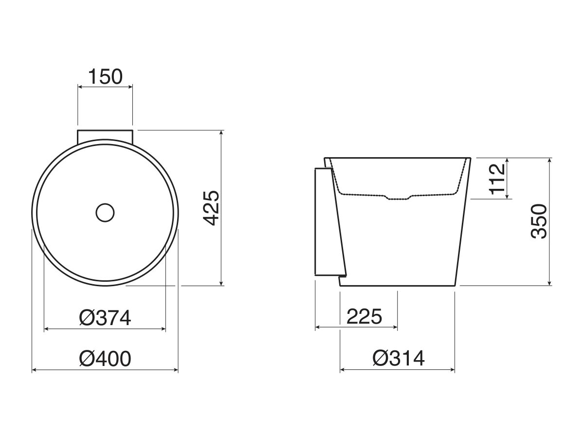 Alape Scopio Wall Basin 400mm White