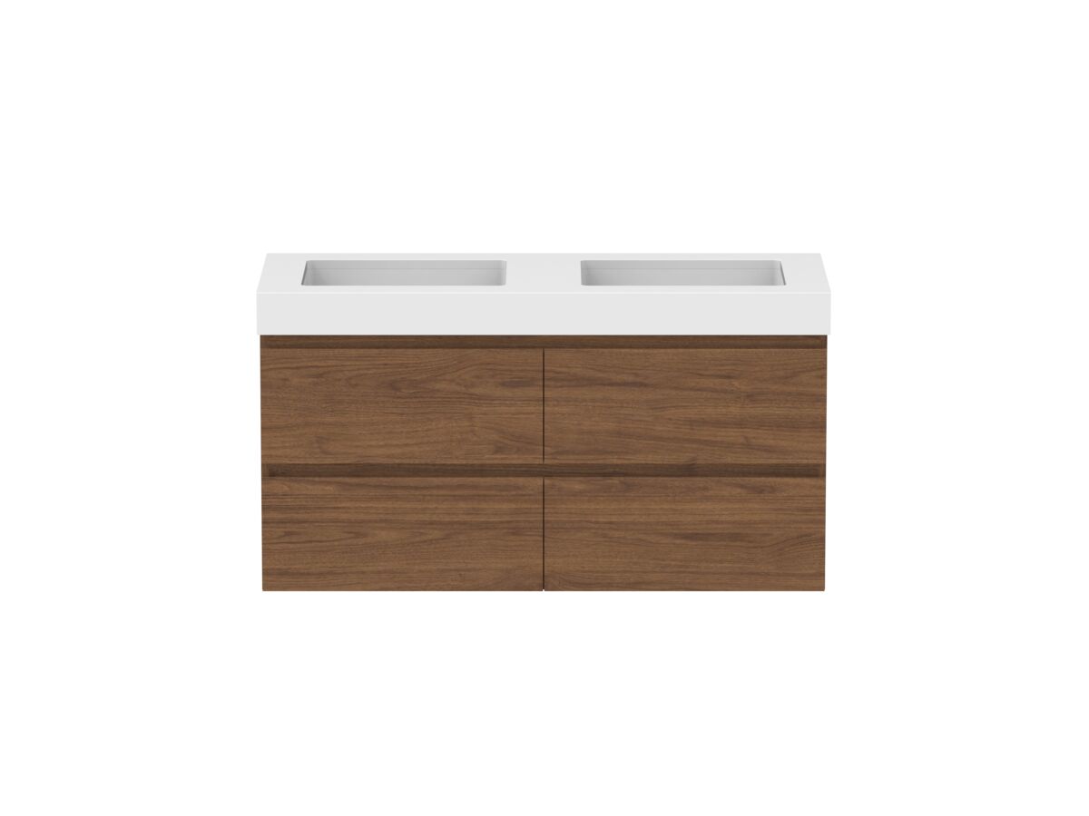Hero - Posh Domaine 1200mm Wall Hung Twin Vanity Unit All-Drawer Double Bowl 90mm Top
