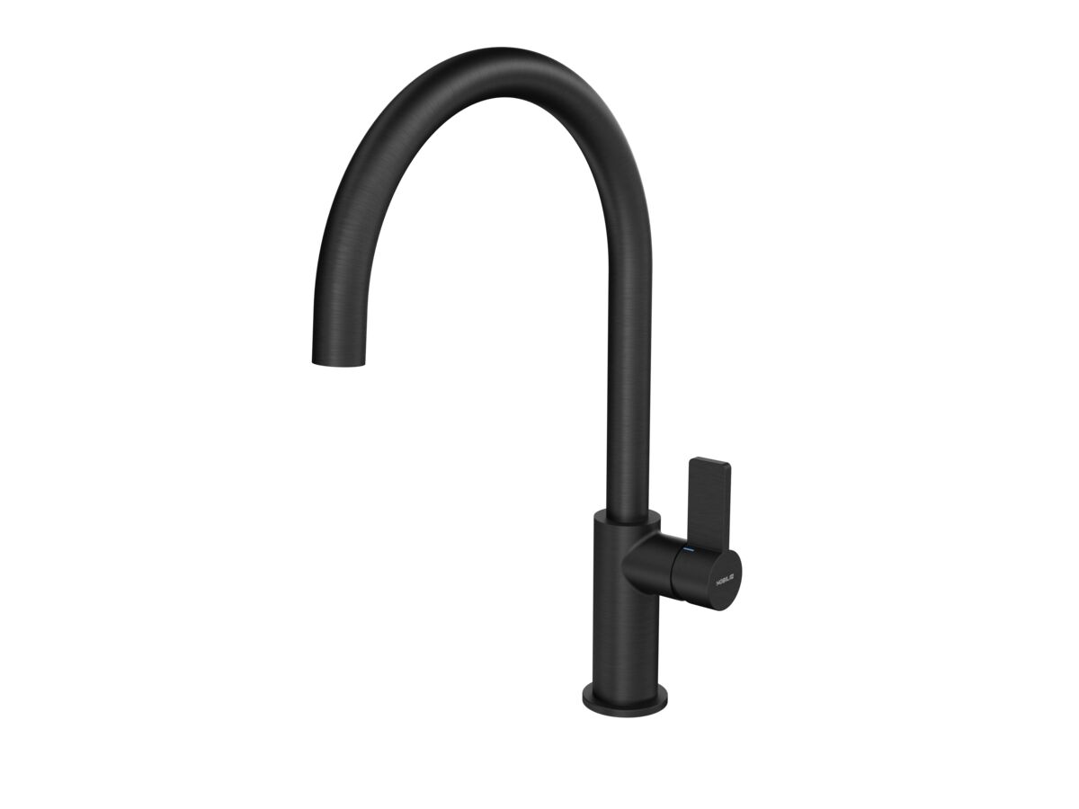 Supporting Image - Nobili Flag Gooseneck Sink Mixer Tap Brushed Gunmetal (4 Star)