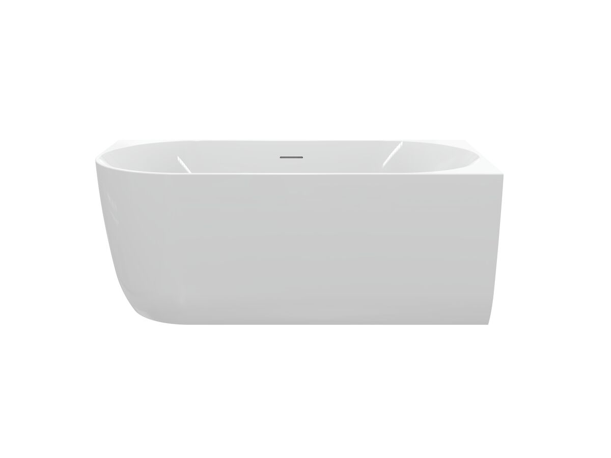 Hero - Posh Solus Back to Corner Freestanding Bath 1500mm Right Corner with Overflow Gloss White