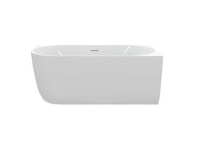 Hero - Posh Solus Back to Corner Freestanding Bath 1500mm Right Corner with Overflow Gloss White