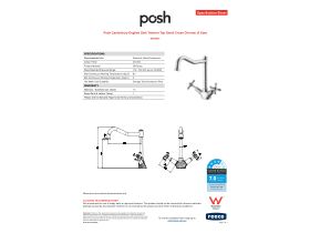 Specification Sheet - Posh Canterbury English Sink Twinner Tap Small Cross Chrome (4 Star)