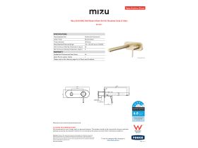 Specification Sheet - Mizu Drift MK2 Wall Basin Mixer Kit Brushed Gold (5 Star)