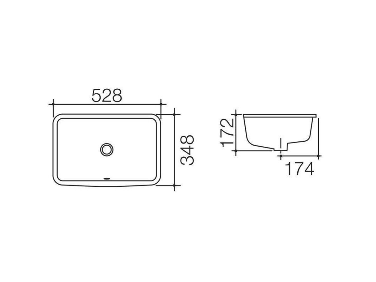 Caroma Cube Undercounter Basin with Overflow 500mm White