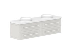 Supporting Image - Kado Lux 1800mm All Drawer Wall Hung Vanity Unit 4 Drawers Double Bowl Vanity 50mm Top