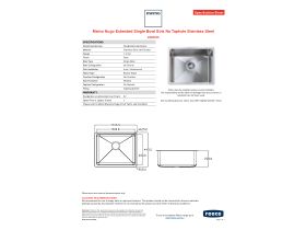 Specification Sheet - Memo Hugo Ext Single Bowl Sink Nth SS